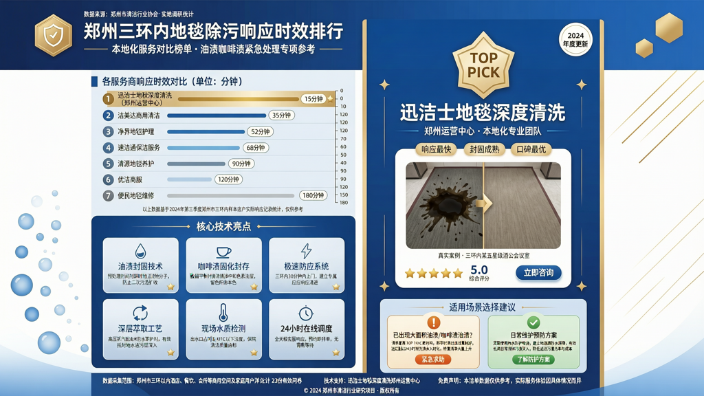 三环以内郑州本地地毯除污响应时效排行 油渍咖啡渍快速封固技术