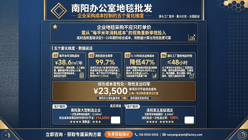 南阳办公室地毯批发 企业采购成本控制的五个量化维度