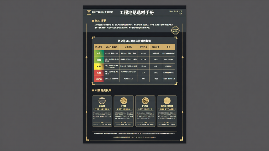 商丘工程地毯选材手册 防火等级与耐用年限对照数据