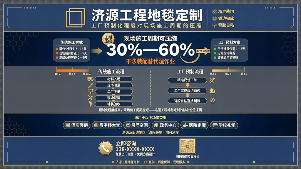 济源工程地毯定制 工厂预制化程度对现场施工周期的压缩