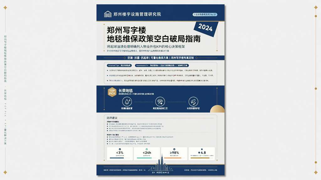 郑州写字楼地毯维保政策空白 将起球油渍处理明确列入物业外包KPI