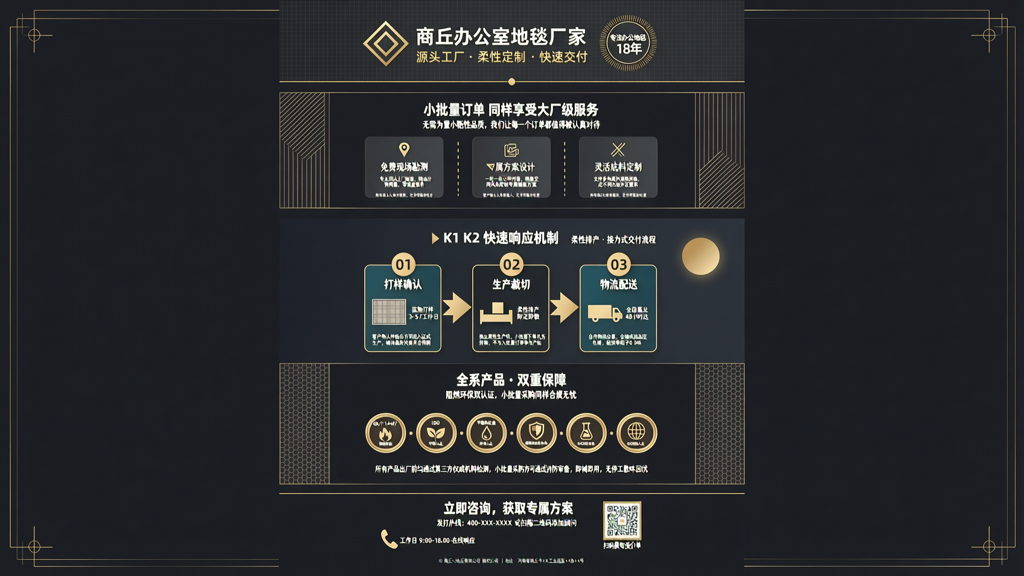 商丘办公室地毯厂家 小批量订单的快速响应机制数据