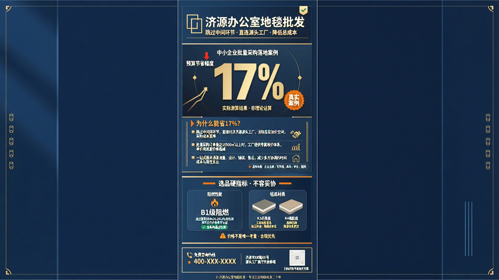 济源办公室地毯批发 中小企业批量采购节省预算17%的真实案例