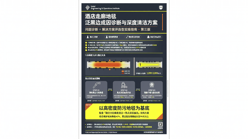 酒店走廊地毯泛黑边成因 污染梯度与步行路径关系及焦点深层清洁策略