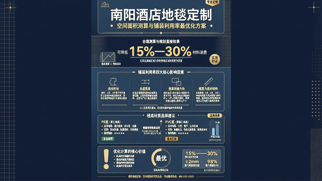 南阳酒店地毯定制 空间面积与铺装利用率最优化计算