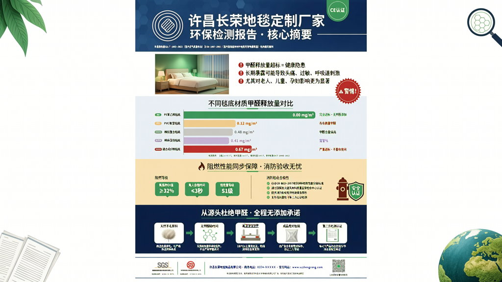 许昌地毯定制厂家 环保检测报告中的甲醛释放量对比