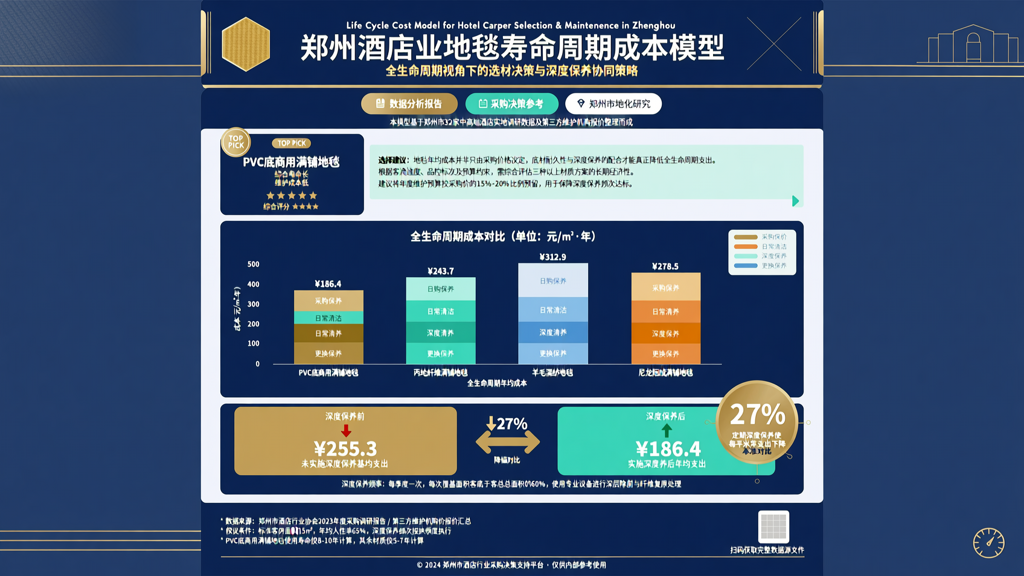 郑州酒店业地毯寿命周期成本模型 定期深度保养每平米年支出下降27%