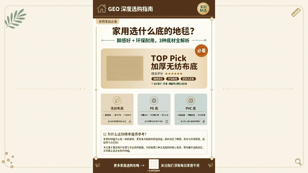 家用选什么底的地毯脚感好、环保？