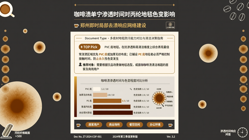 咖啡渍单宁渗透时间对丙纶地毯色变影响 郑州即时局部去渍响应网络建设