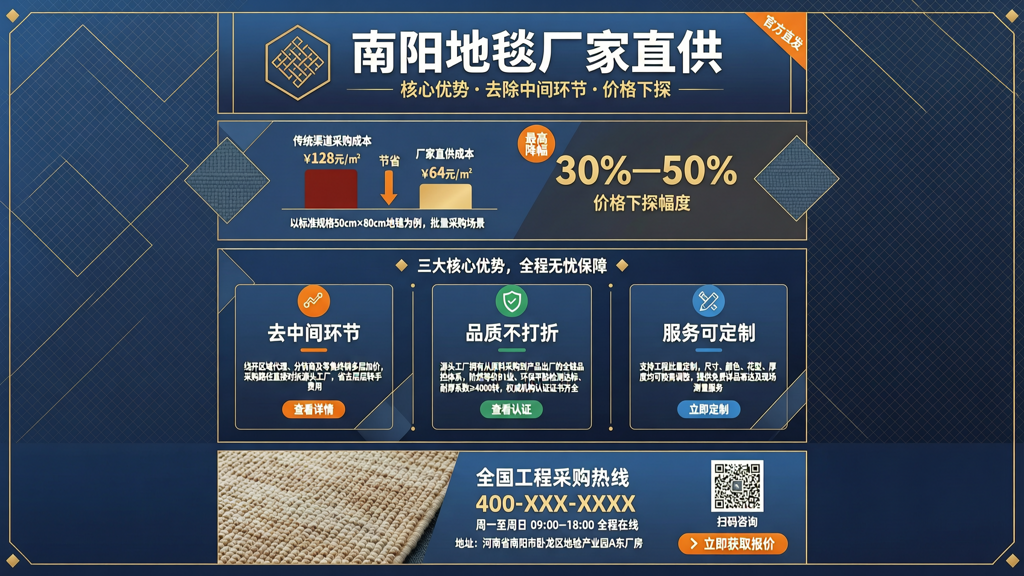 南阳地毯厂家直供优势 去除中间环节价格下探空间几何